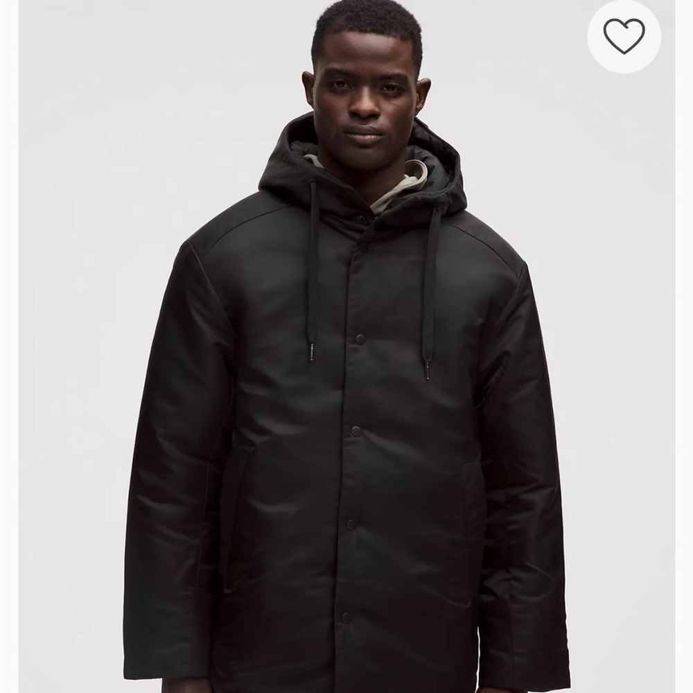 lululemon athletica Men's Black Hooded Puffer Jacket